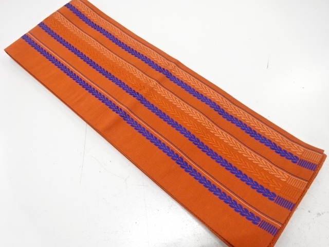 本場筑前博多　変わり縞模様織り出し　半幅帯